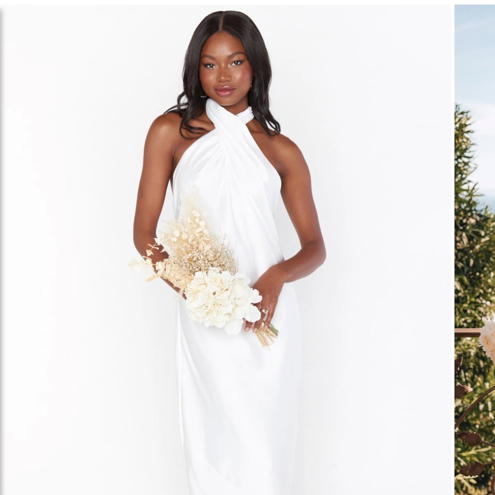 White satin bridesmaids dress - show me your mumu - worn once